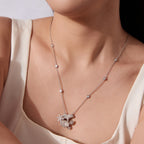 8CT Polar Bear Moissanite Necklace