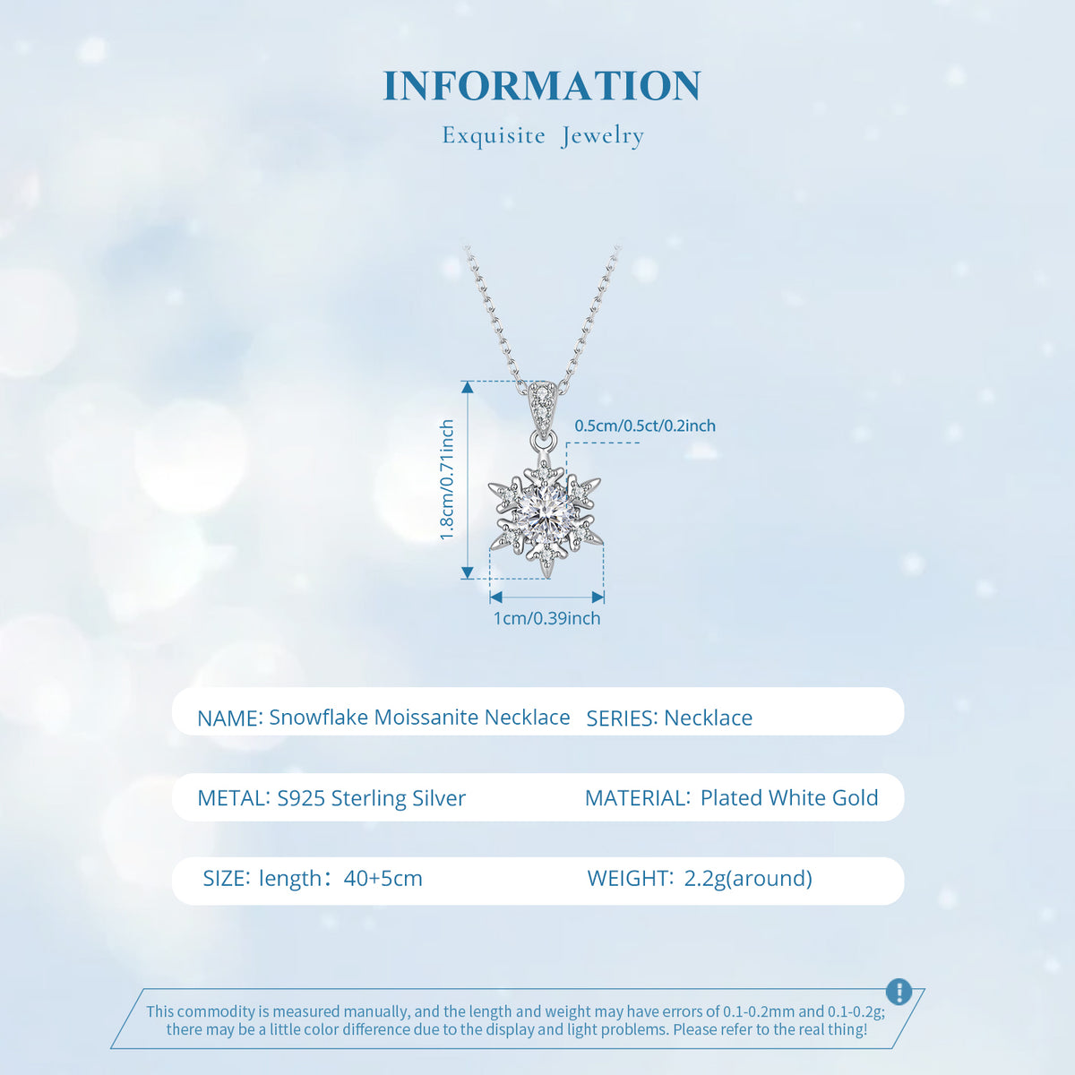 Snowflake Moissanite Necklace