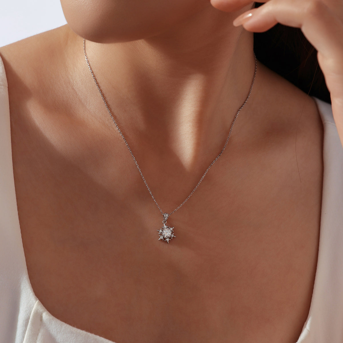 Snowflake Moissanite Necklace