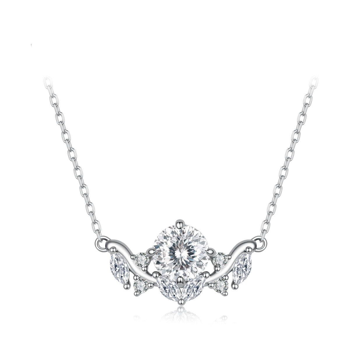 1CT Leaf Moissanite Necklace