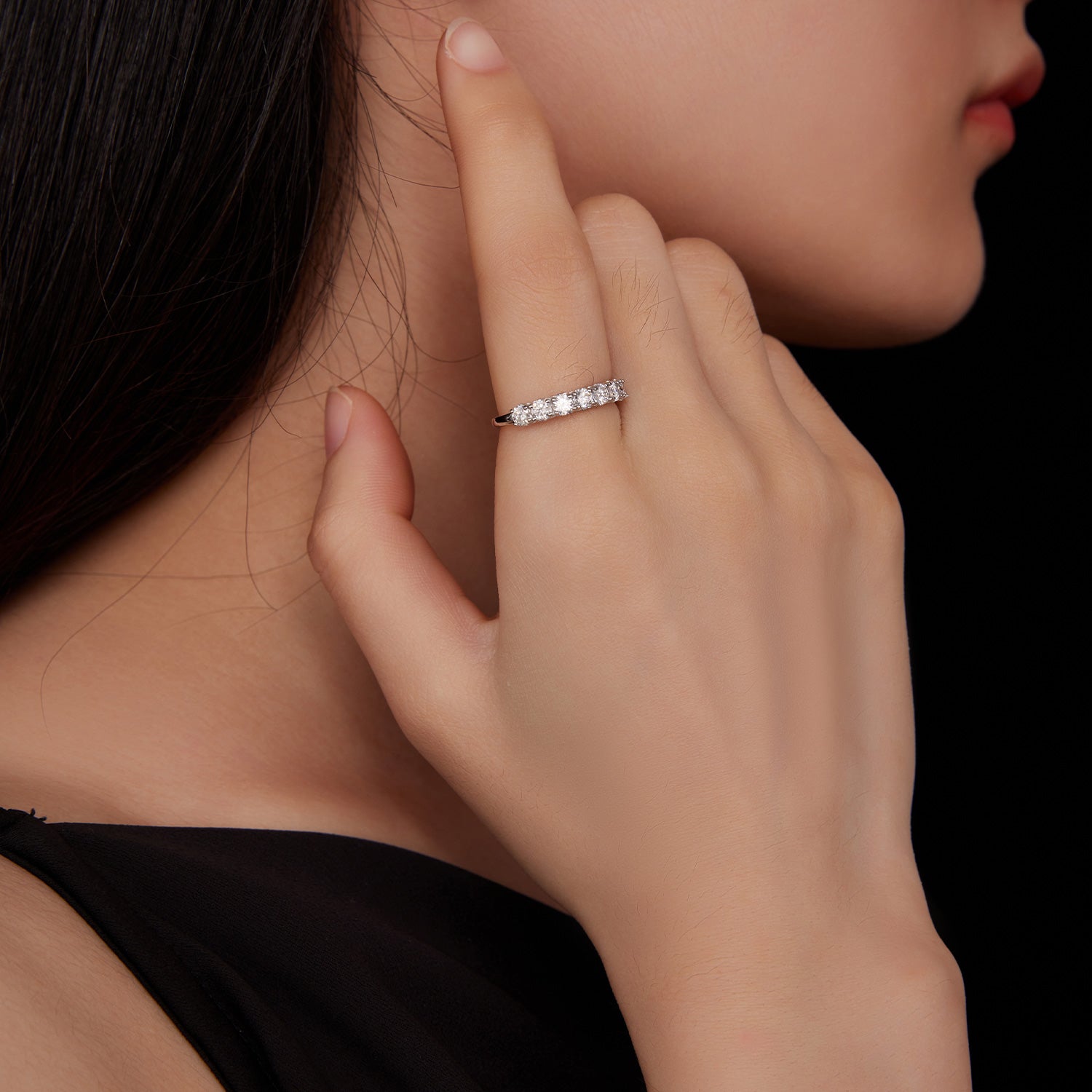 Half Eternity Pave Band
