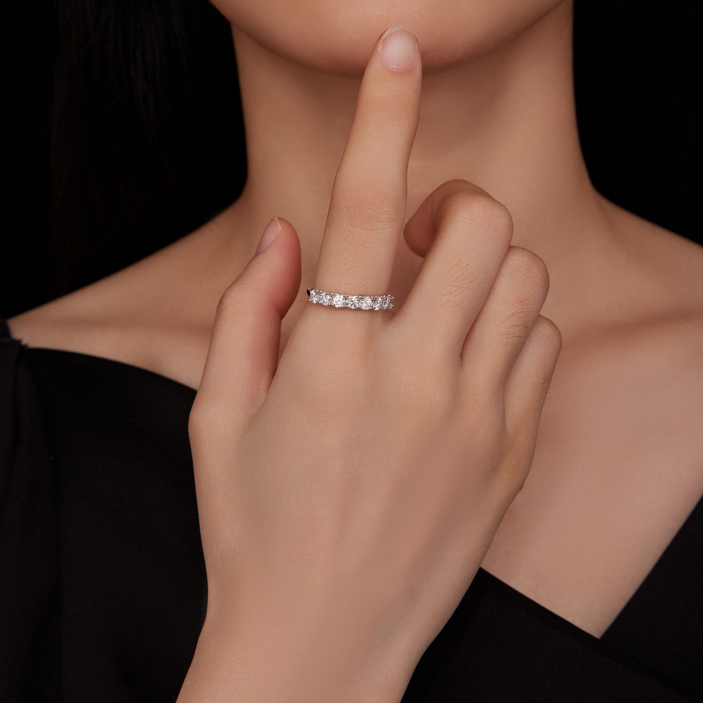 Half Eternity Pave Band
