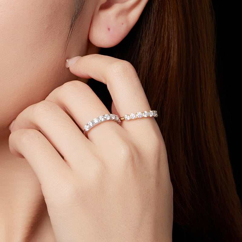 Half Eternity Pave Band