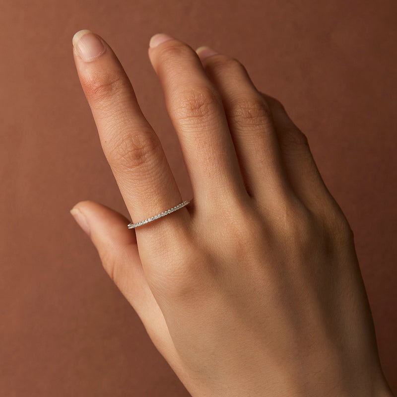 Dainty Pavé Stacking Band