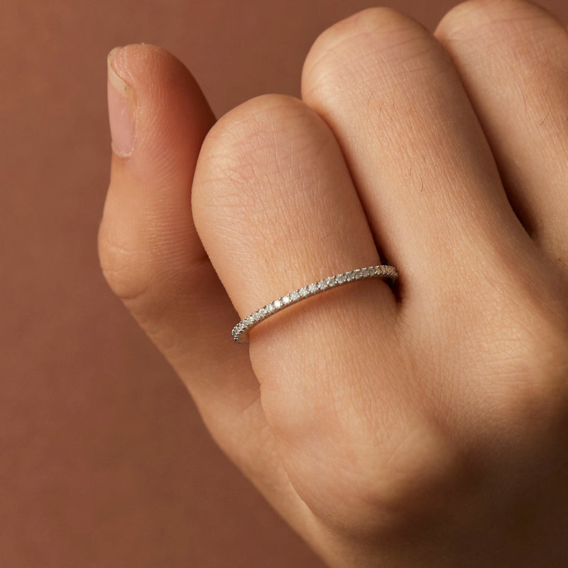Dainty Pavé Stacking Band