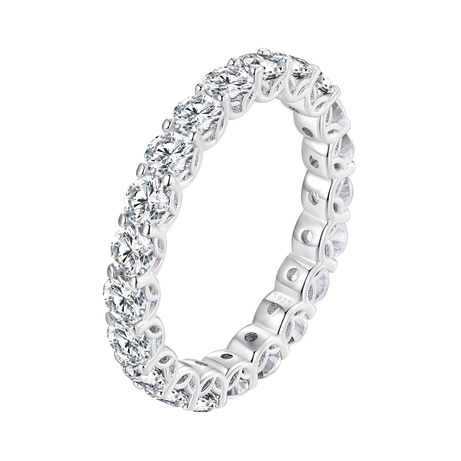 Shared-Prong Eternity Band