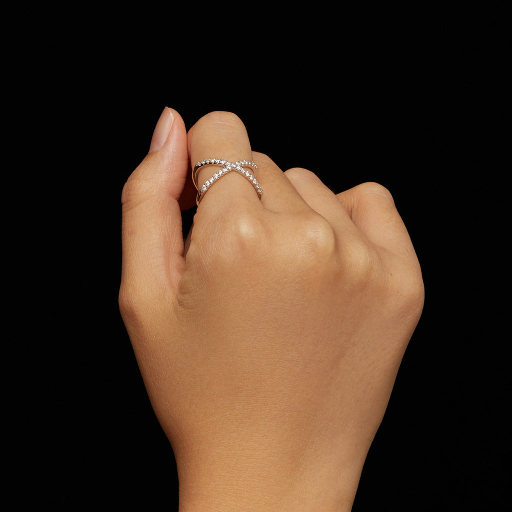Criss-Cross Pavé Ring