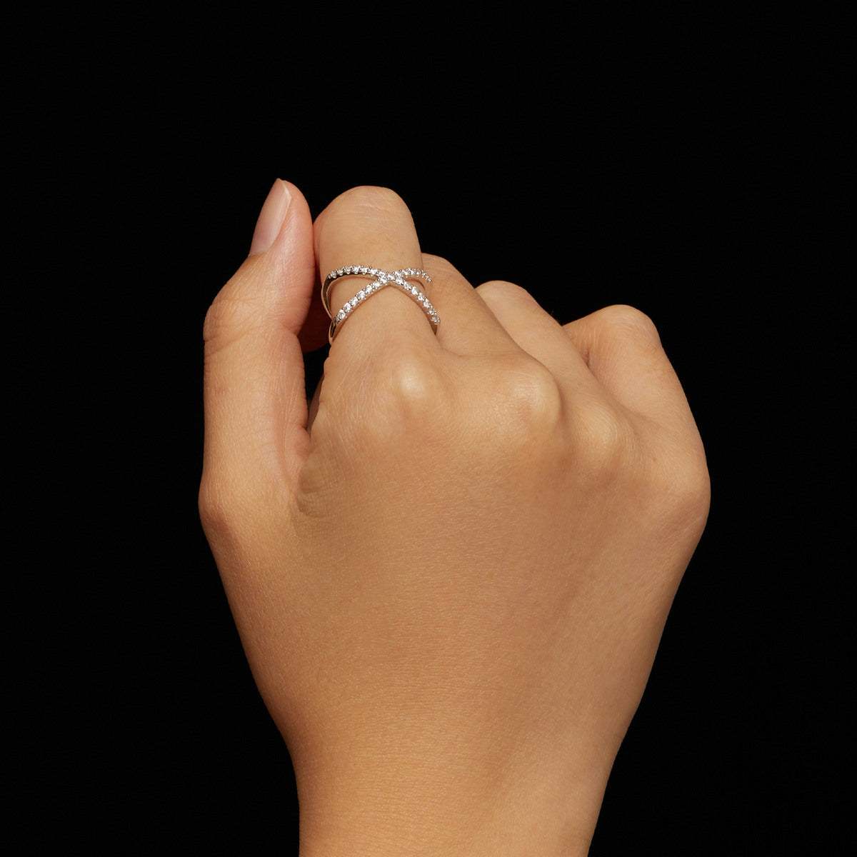 Criss-Cross Pavé Ring