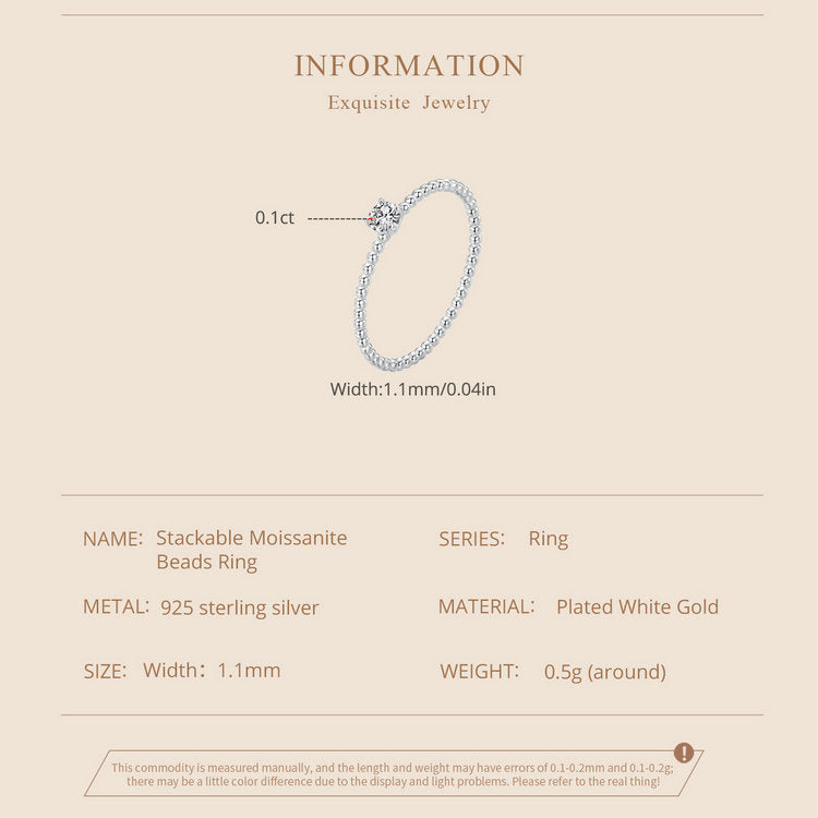 Dainty Beaded Promise Ring