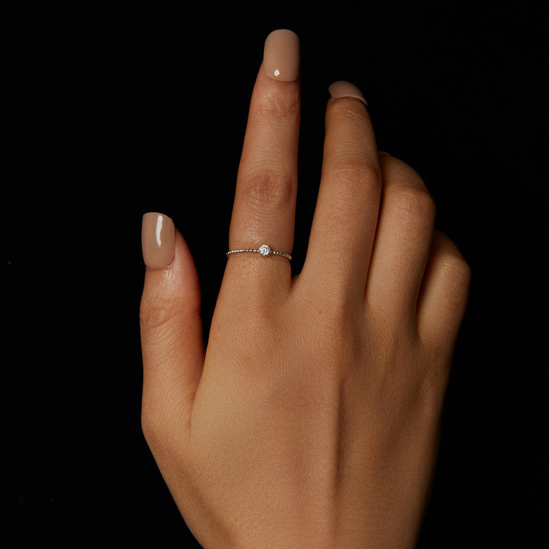 Dainty Beaded Promise Ring