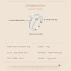 Double Band Pearl & Diamond Ring