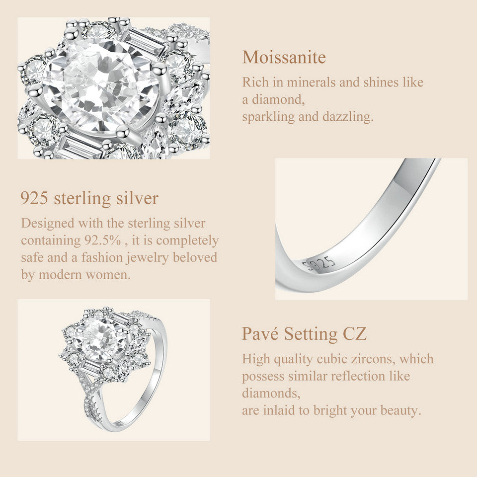 Vintage Mixed-Cut Halo Ring