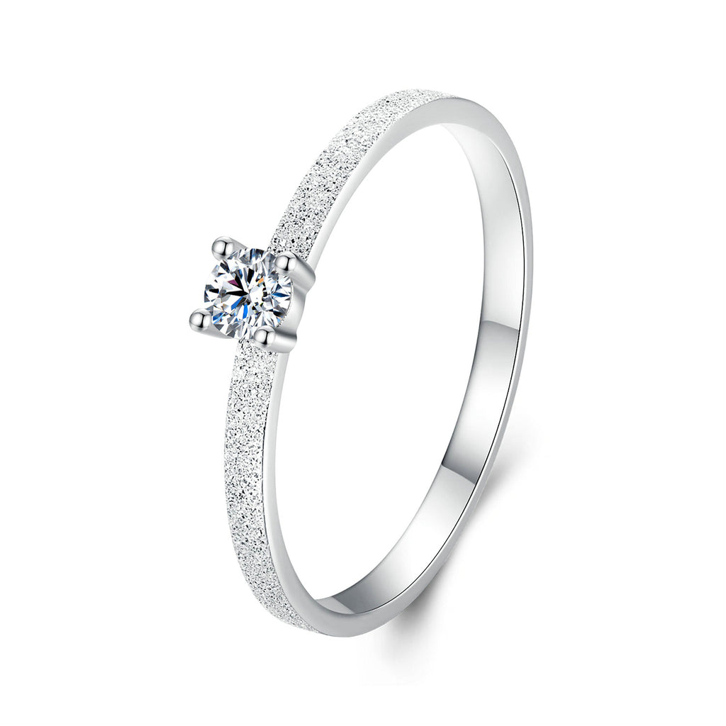 Frosted Solitaire Ring
