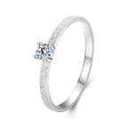 Frosted Solitaire Ring