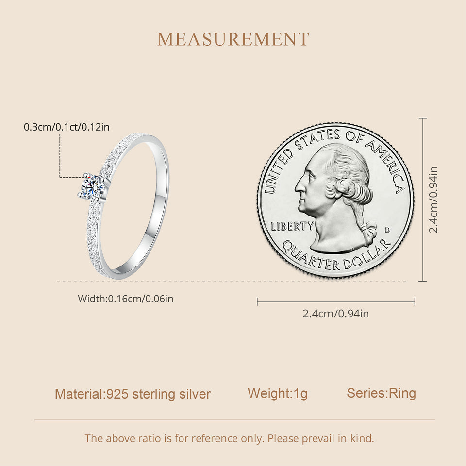 Frosted Solitaire Ring