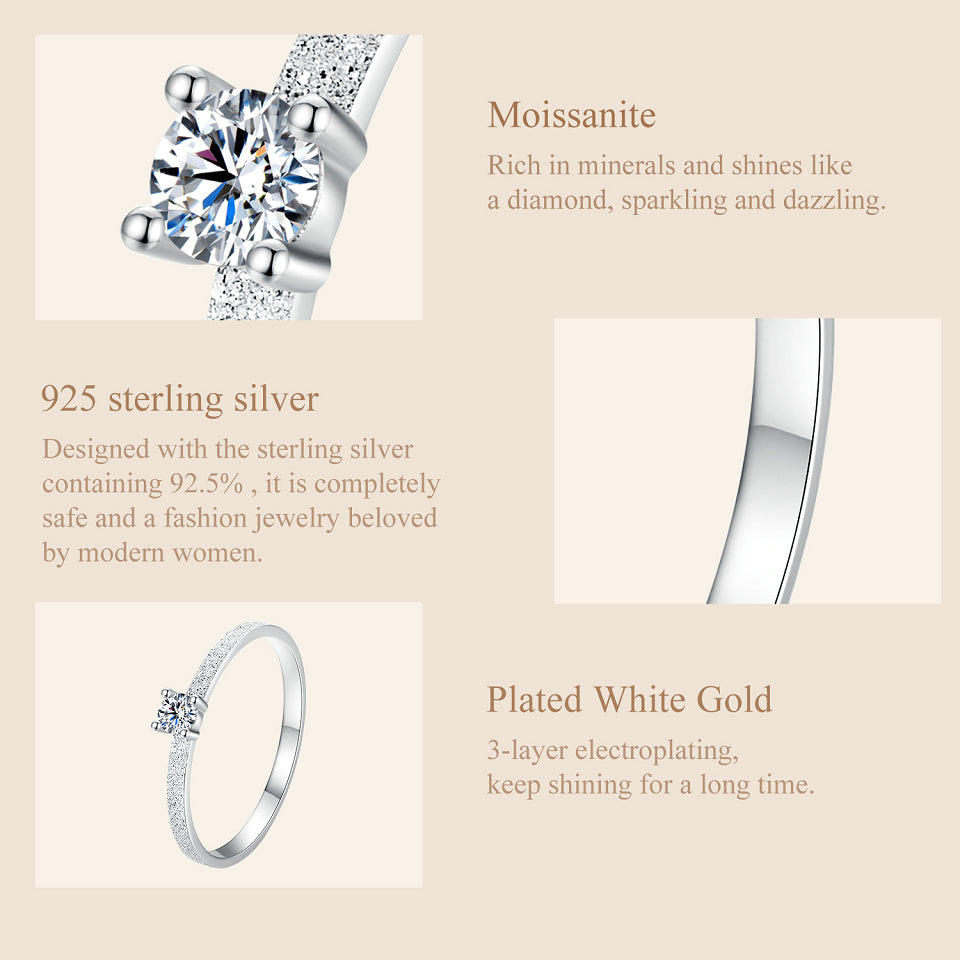 Frosted Solitaire Ring