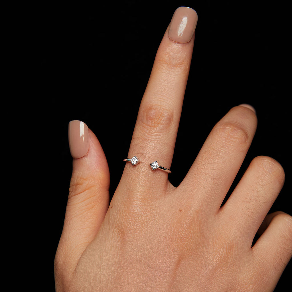 Open Two-Stone Ring
