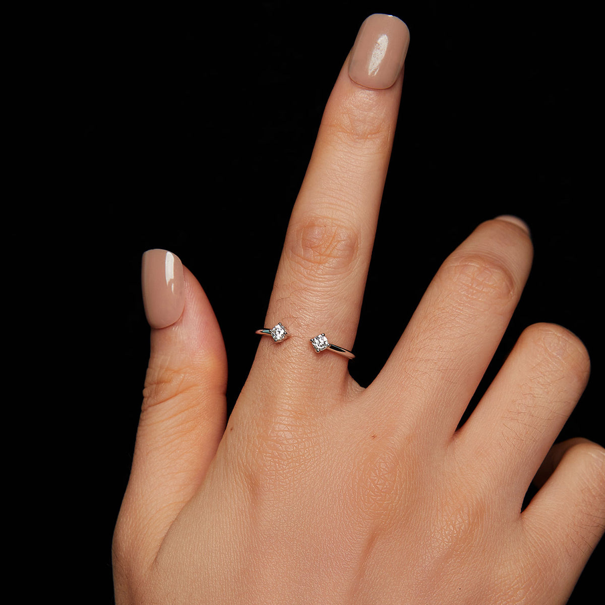 Open Two-Stone Ring