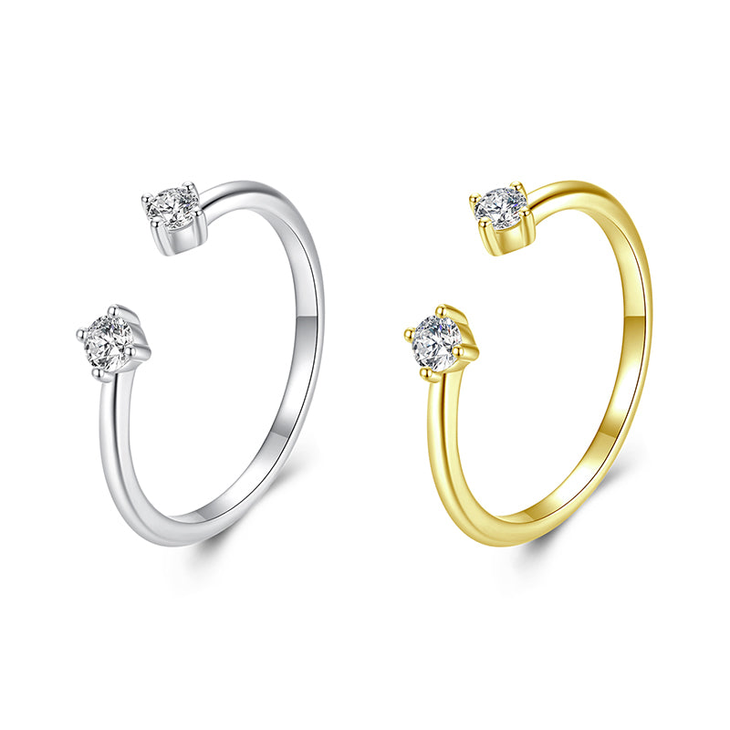 Open Two-Stone Ring