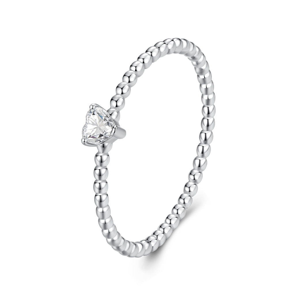 Heart Solitaire Twist Ring