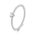Heart Solitaire Twist Ring