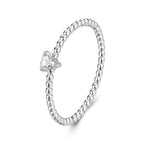 Heart Solitaire Twist Ring