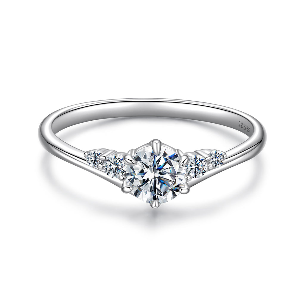 Chevron Solitaire Ring