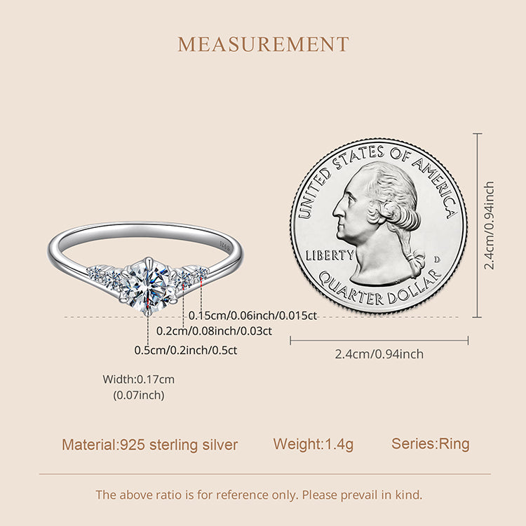 Chevron Solitaire Ring