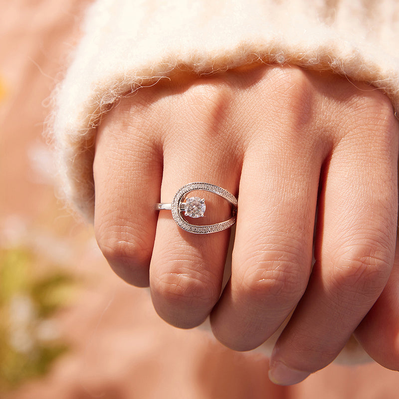 Floating Solitaire Halo Ring