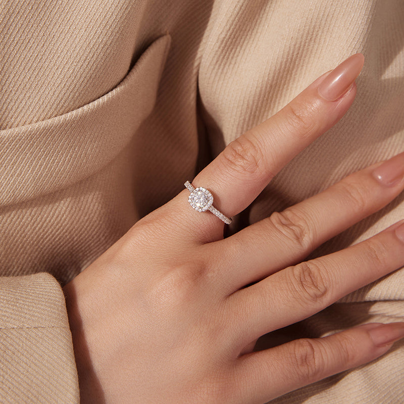 Halo Pavé Promise Ring