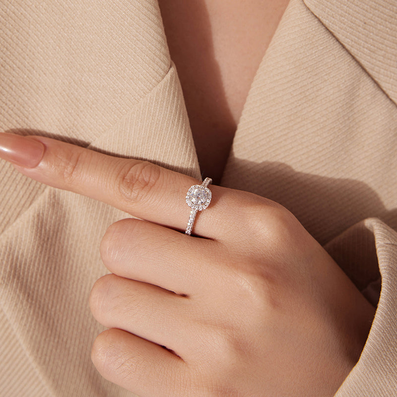Halo Pavé Promise Ring