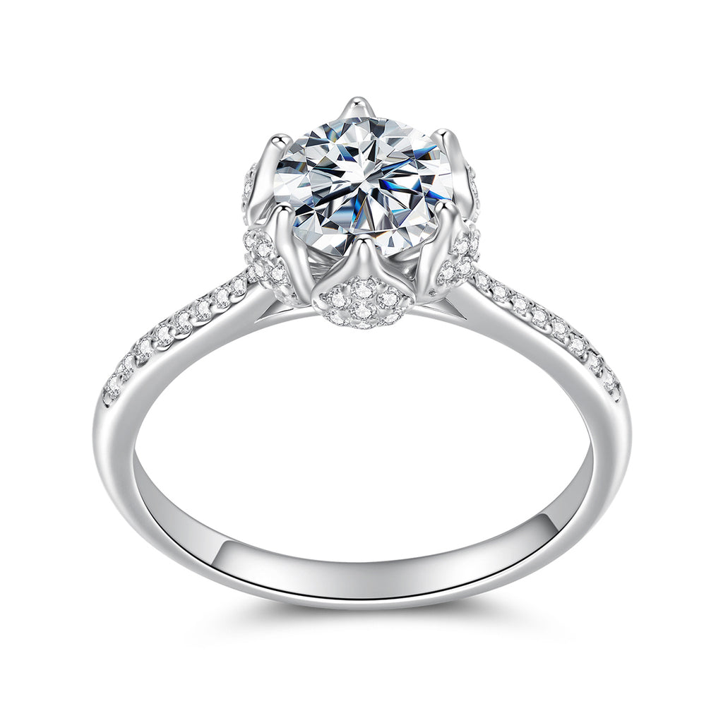 Crown Pavé Solitaire Ring