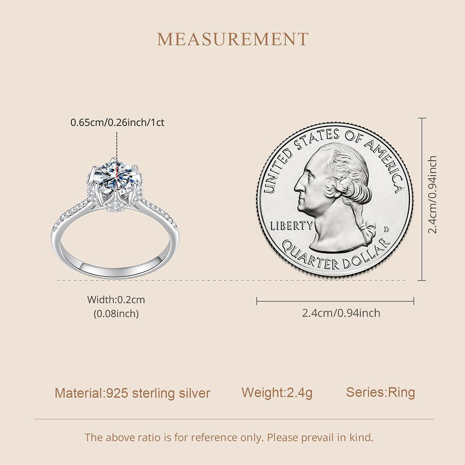 Crown Pavé Solitaire Ring