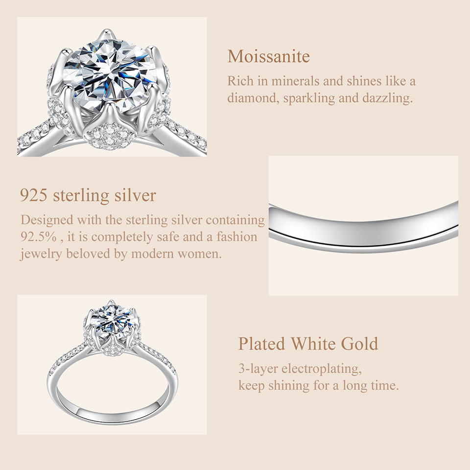 Crown Pavé Solitaire Ring