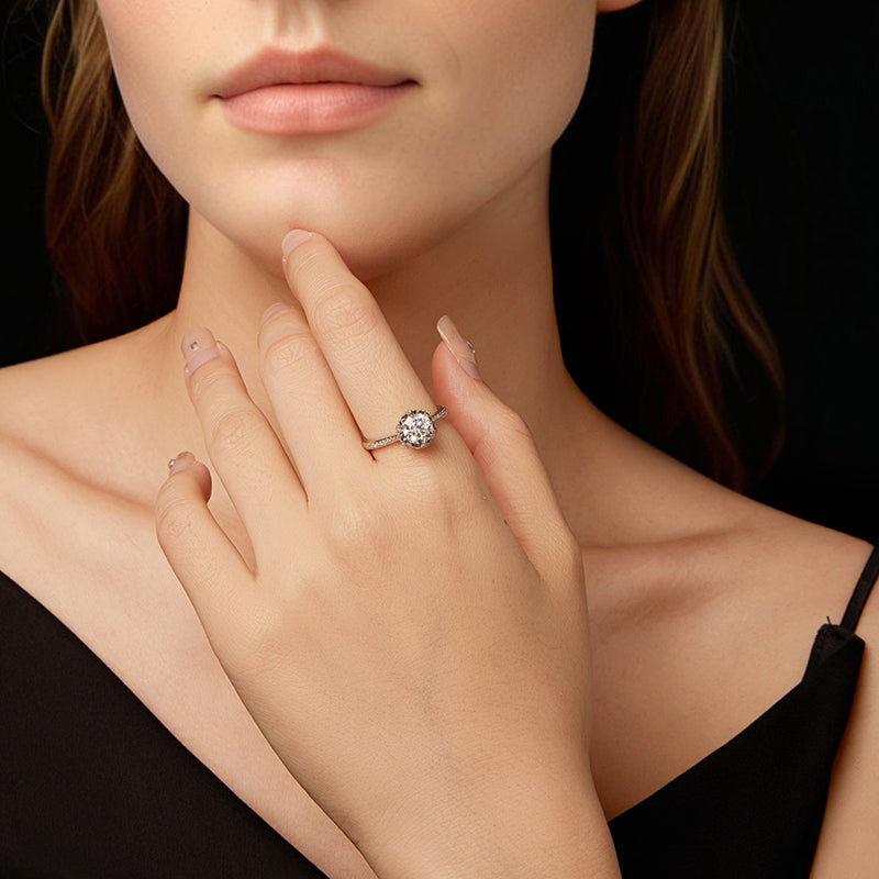 Crown Pavé Solitaire Ring