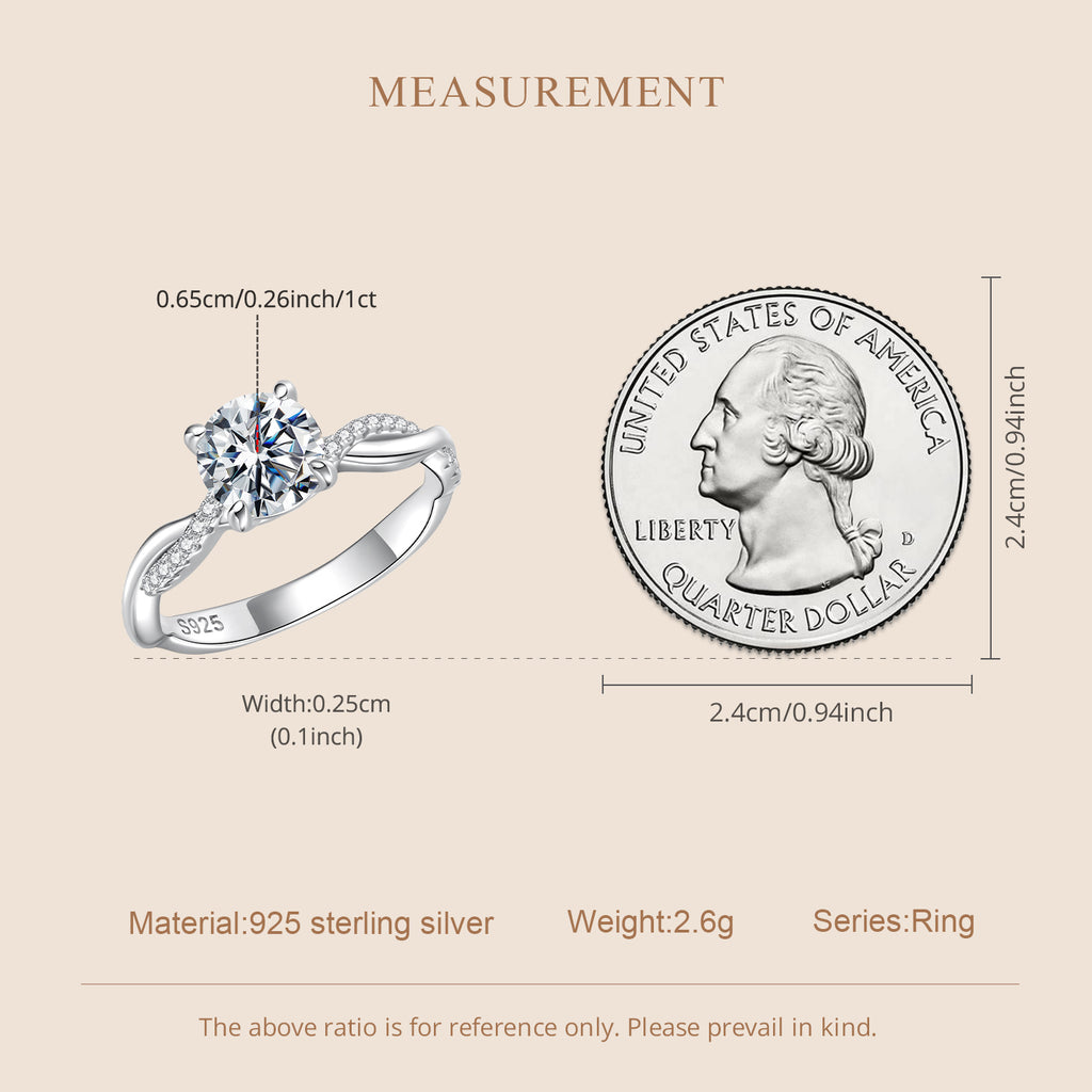 1ct Twisted Engagement Ring