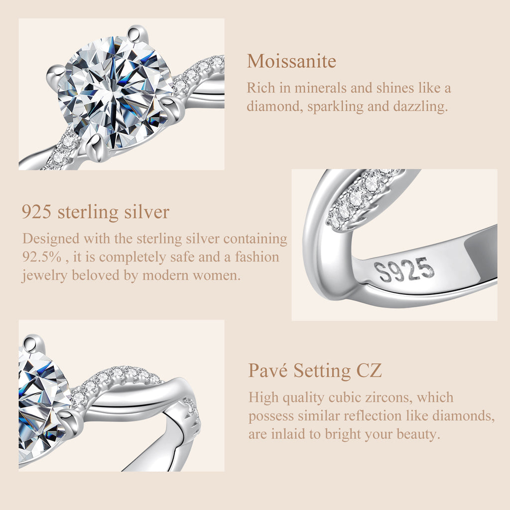 1ct Twisted Engagement Ring
