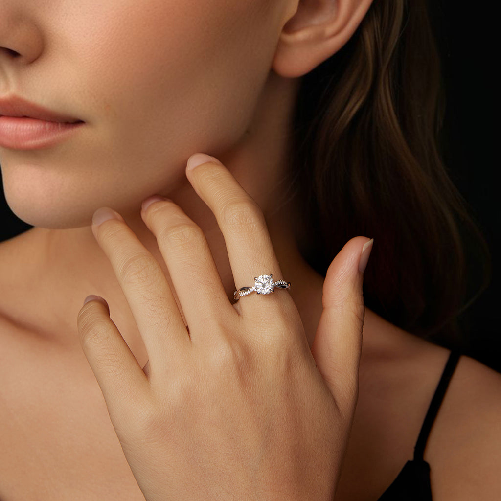 1ct Twisted Engagement Ring