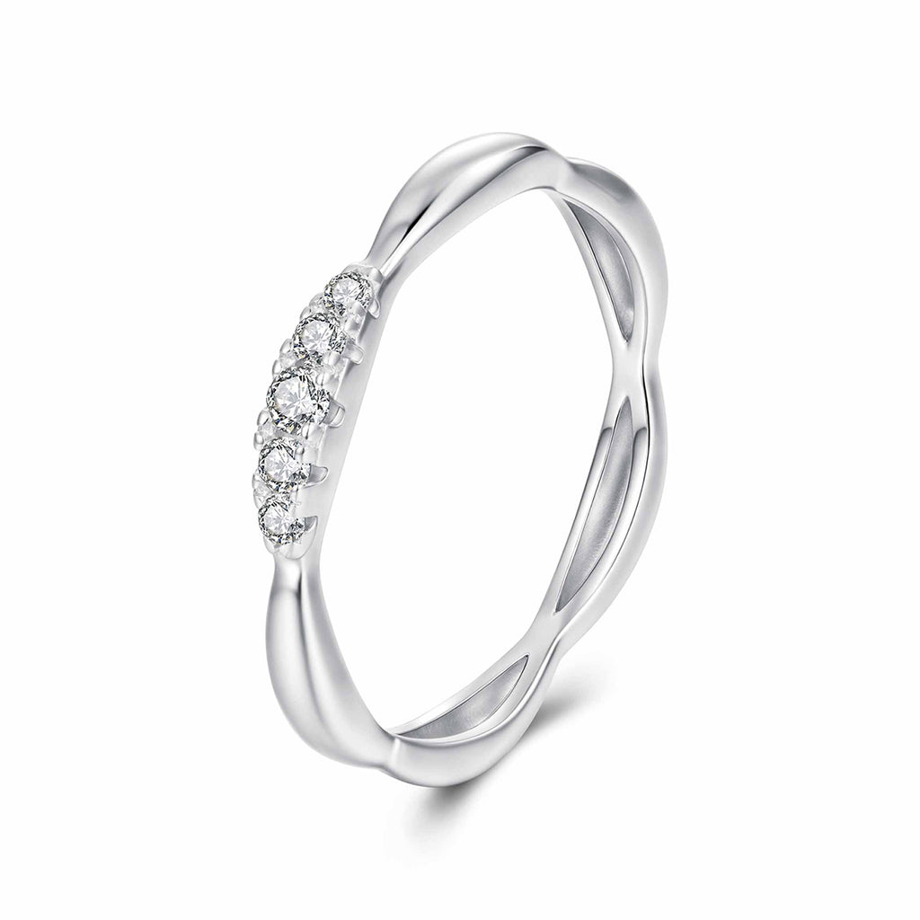 Twisted Pavé Stacking Band