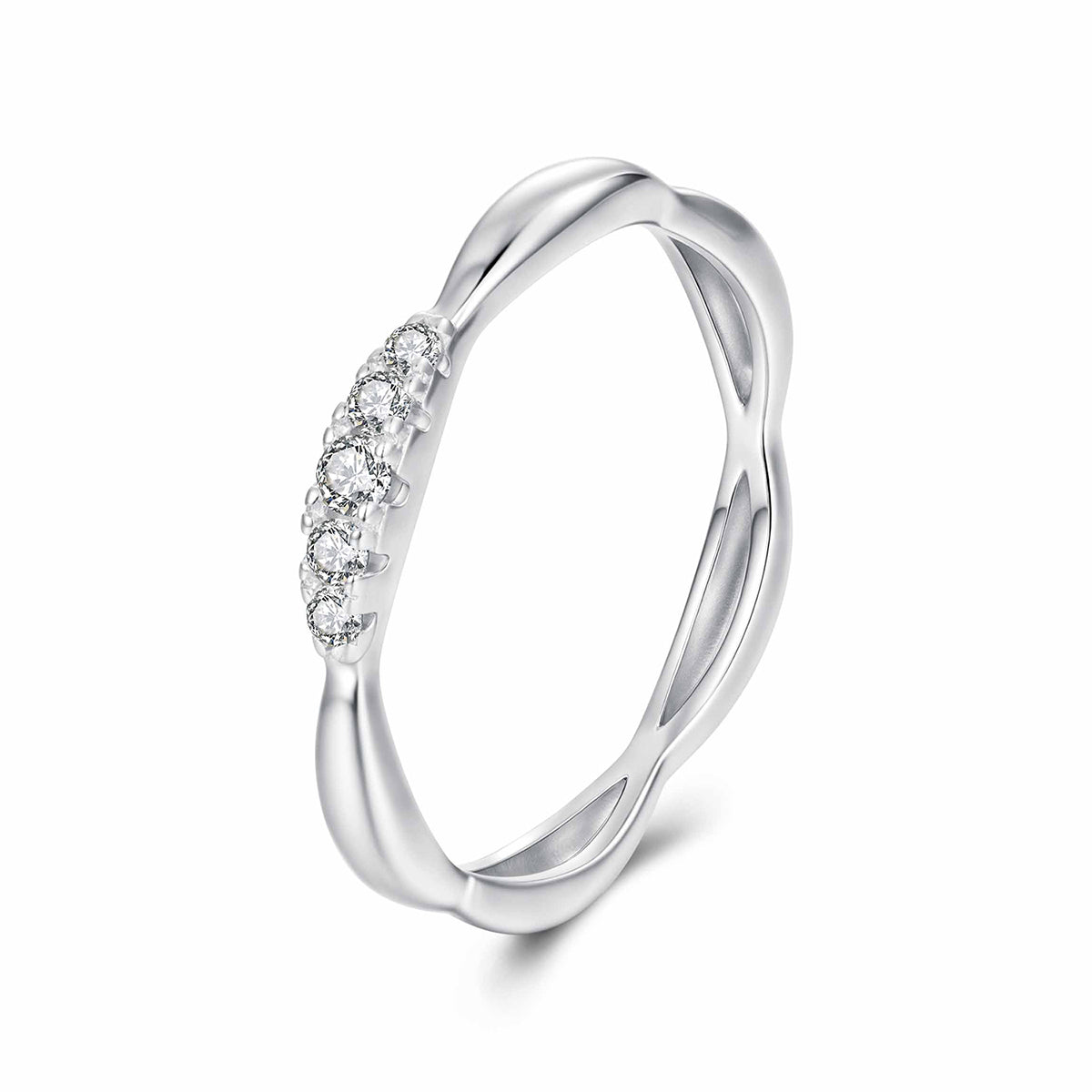 Twisted Pavé Stacking Band