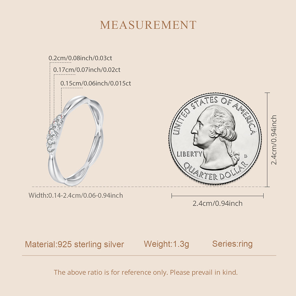 Twisted Pavé Stacking Band
