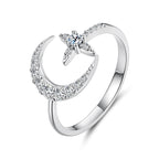 Star & Moon Pavé Ring