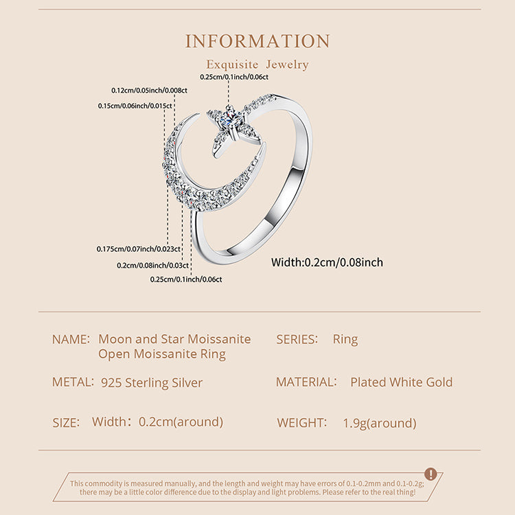Star & Moon Pavé Ring