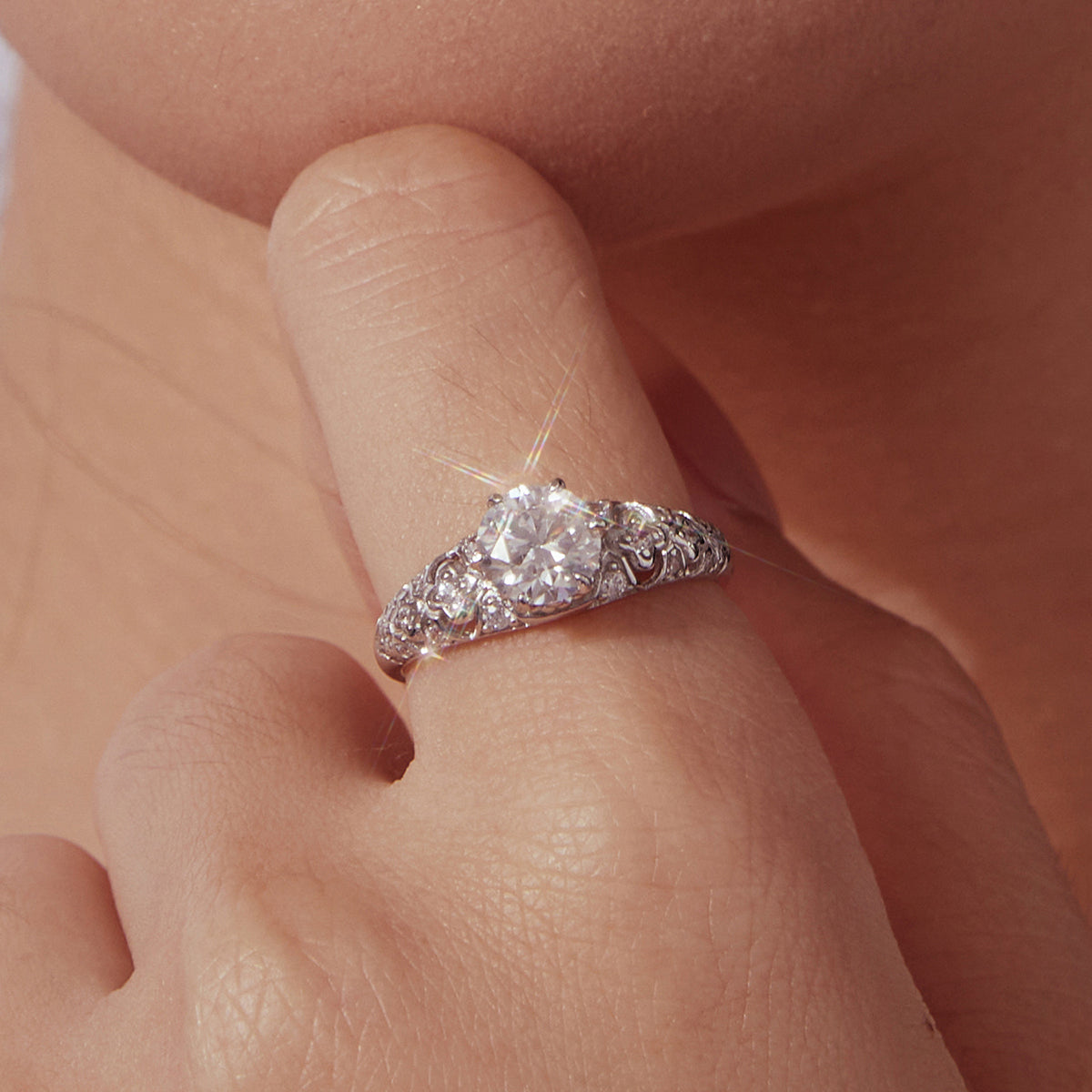 1ct Vintage Solitaire Ring