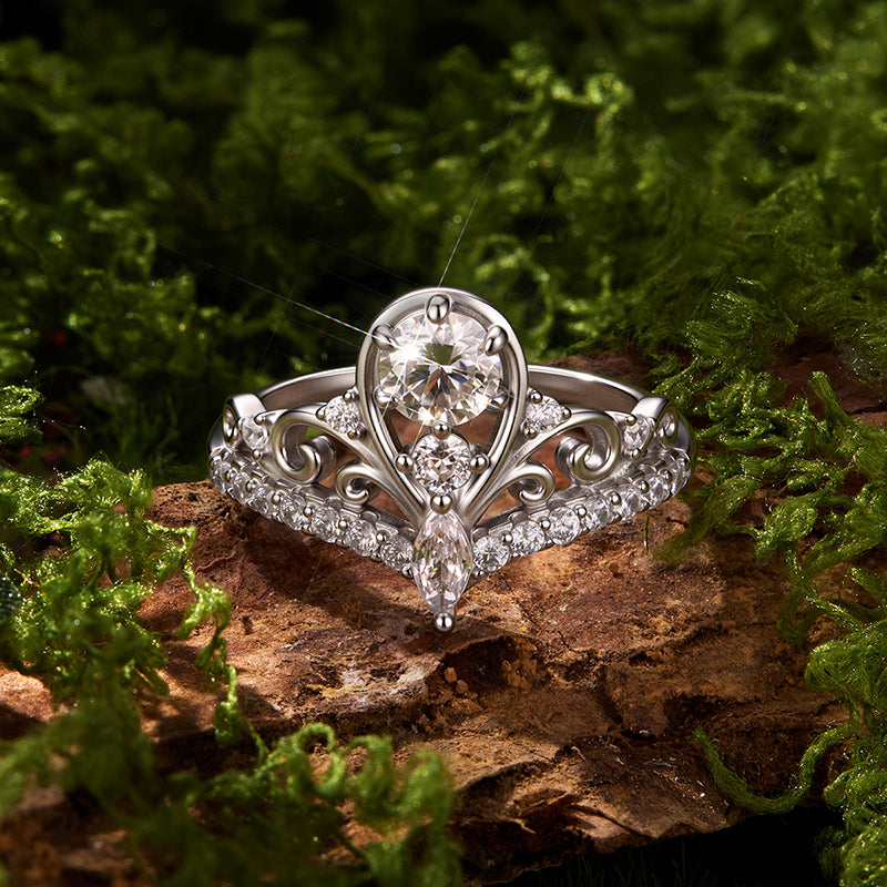 Regal Filigree Crown Ring
