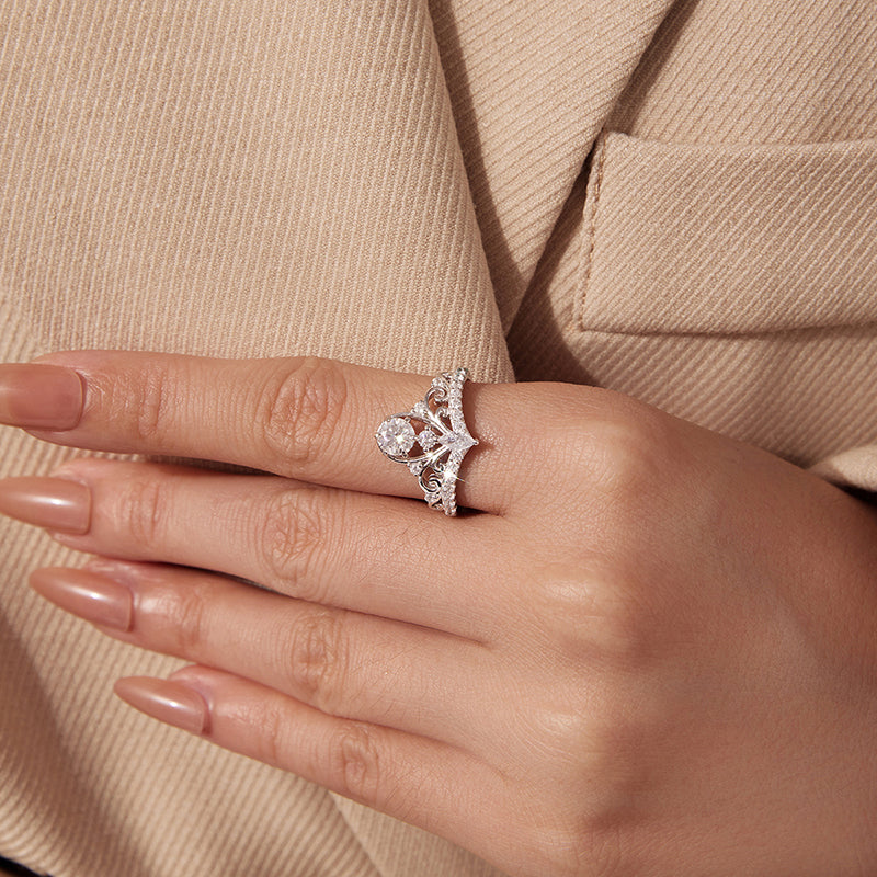 Regal Filigree Crown Ring
