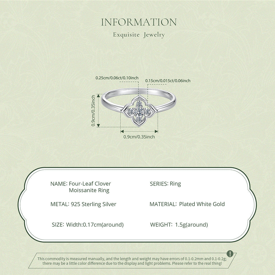 Quatrefoil Moissanite Ring|BAMOER