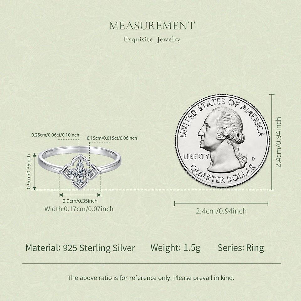 Quatrefoil Moissanite Ring|BAMOER