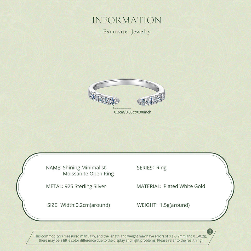 Open-End Moissanite Band|BAMOER