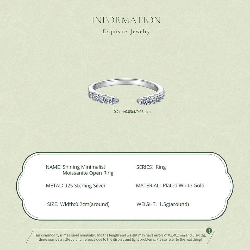 Open-End Moissanite Band|BAMOER